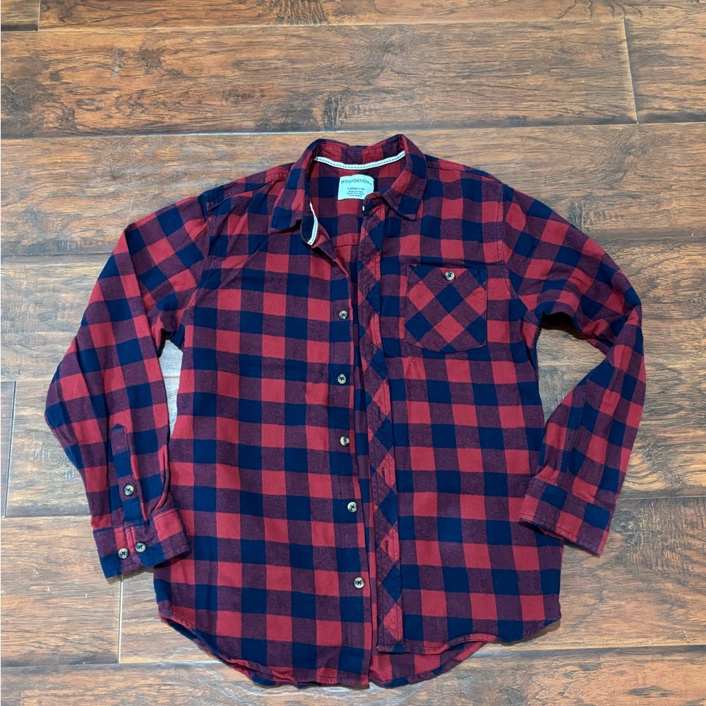 Old Navy Red and Black Plaid Shirt